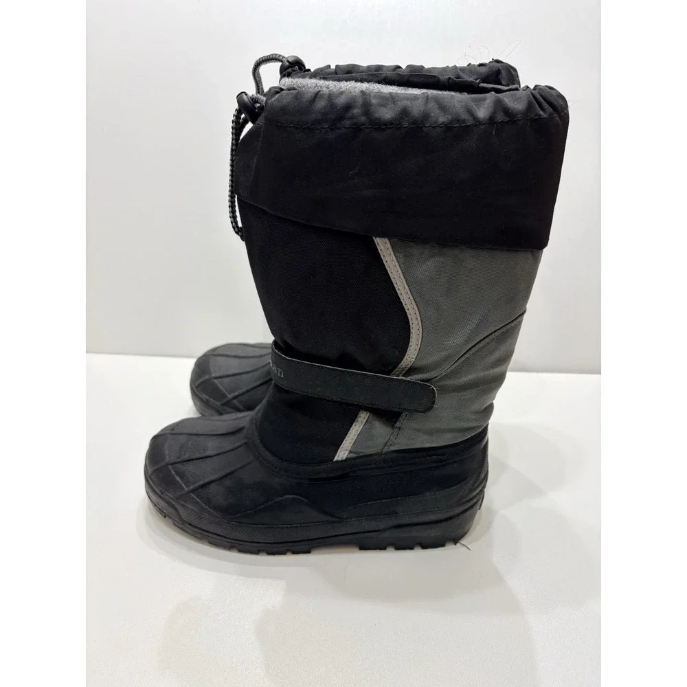 LL Bean Winter Snow Boots Kids Size 5 Northwoods  Black Gray Felt‎ Lined Unisex